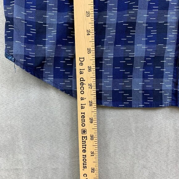 Robert Graham Mens Shirt Large Blue Plaid Button Up Long Sleeve Tailored Stretch - Picture 6 of 7